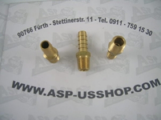 Anschlußnippel Unterdruck+Benzin - Fitting  1/4 NPT auf  3/8 Schlauch  0°